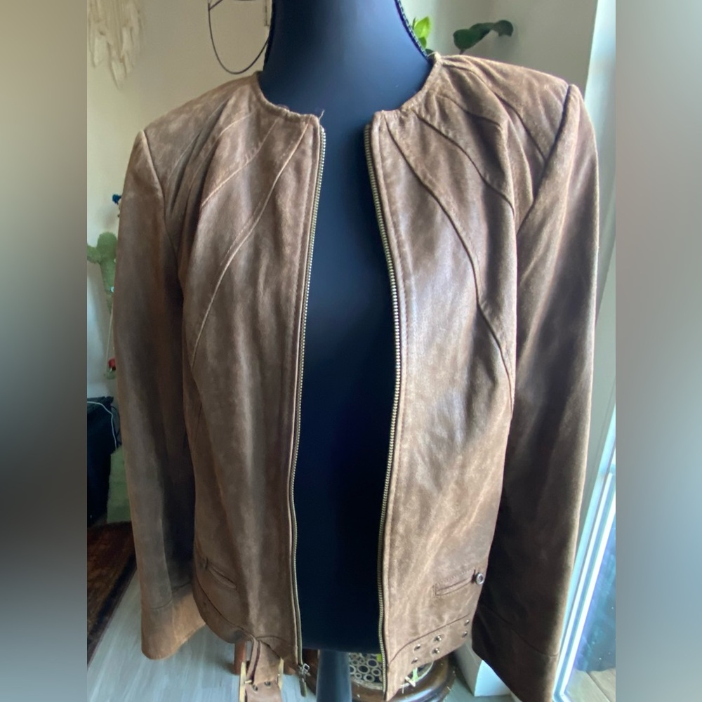 Vintage Bradley Bayou Brown Nubuck Leather Jacket-Women’s XS